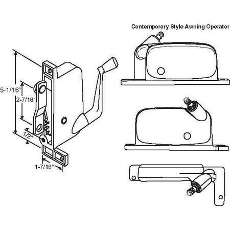 STRYBUC Awning Operator Offset Arm 41-388P D